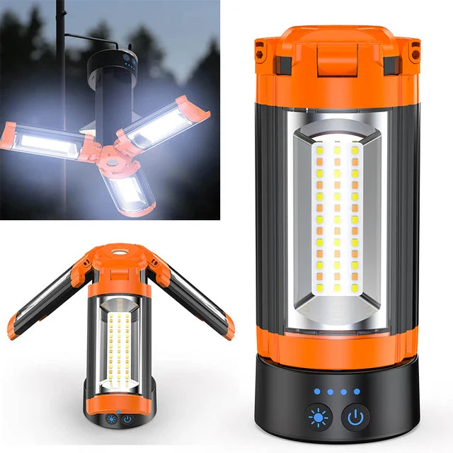 ضوء LED ثلاثي الرؤوس قابل لإعادة الشحن