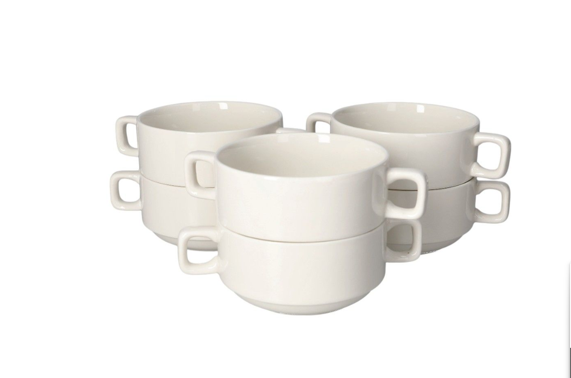طقم أوعية حساء بمقبضين ، 6 قطع