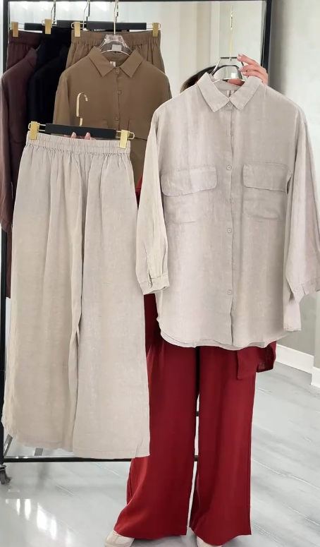 بدلة نسائي بخصر مطاطي