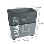 سلة غسيل قابلة للطي مع مقبض وعجلات، موديل: 1