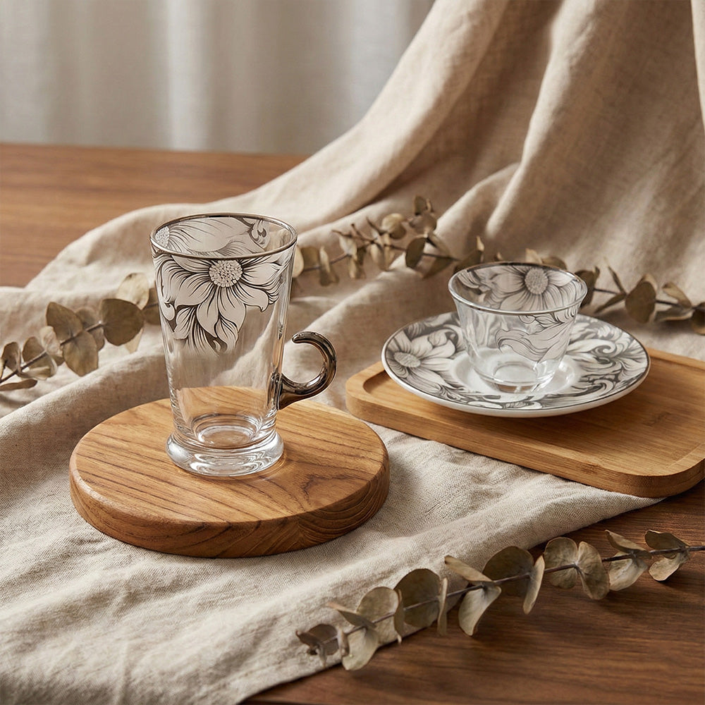 طقم استكانه وفنجان 18 قطعة