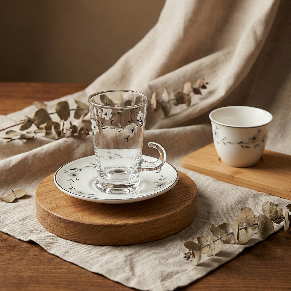 طقم استكانه وفنجان 18 قطعة