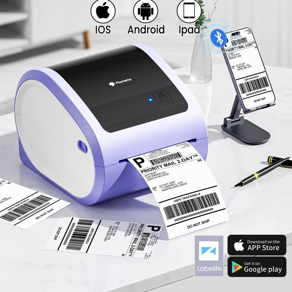 Phomemo D520-BT Thermal Label Printer / Purple