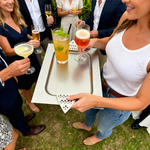 صينية معدنية فاخرة بنقوش هندسية