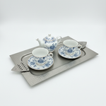 صينية معدنية فاخرة بنقوش هندسية