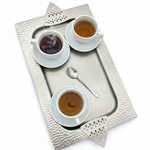 صينية معدنية فاخرة بنقوش هندسية