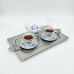 صينية معدنية فاخرة بنقوش هندسية