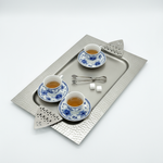 صينية معدنية فاخرة بنقوش هندسية