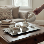 صينية معدنية فاخرة بنقوش هندسية