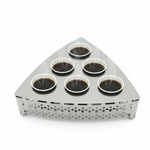 صينية تقديم معدنية بنقوش هندسية