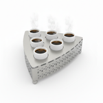 صينية تقديم معدنية بنقوش هندسية