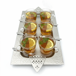 صينية معدنية فاخرة بنقوش هندسية