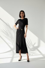 فستان رباط جانبي بكسرات