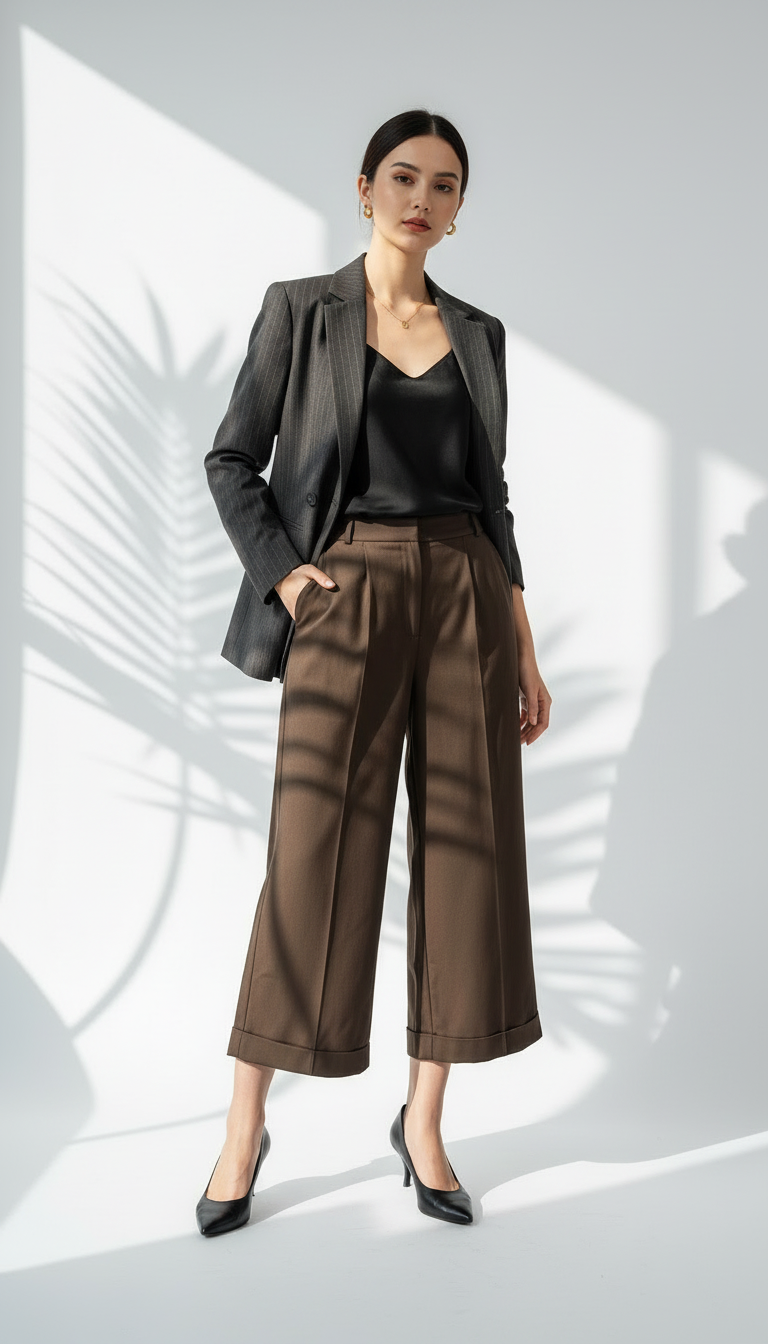 بنطلون نسائي كلاسيكي عريض