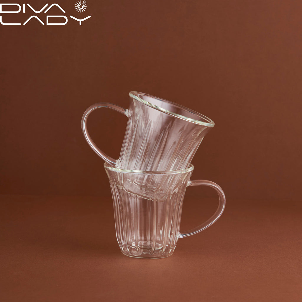 طقم مج زجاج 2 قطعة