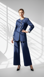 بدلة جينز ازرار ذهبي