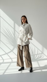 جاكيت نسائي بحيوب وحزام