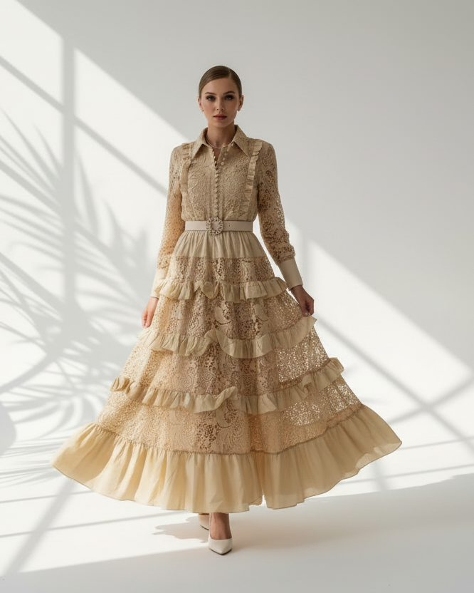 فستان نسائي مكشكش