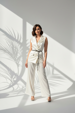 بدلة نسائي لامعة بحزام