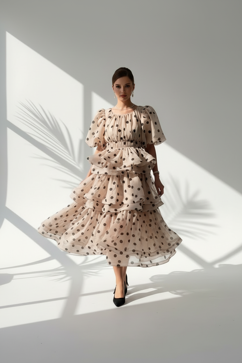 فستان نسائي منقط