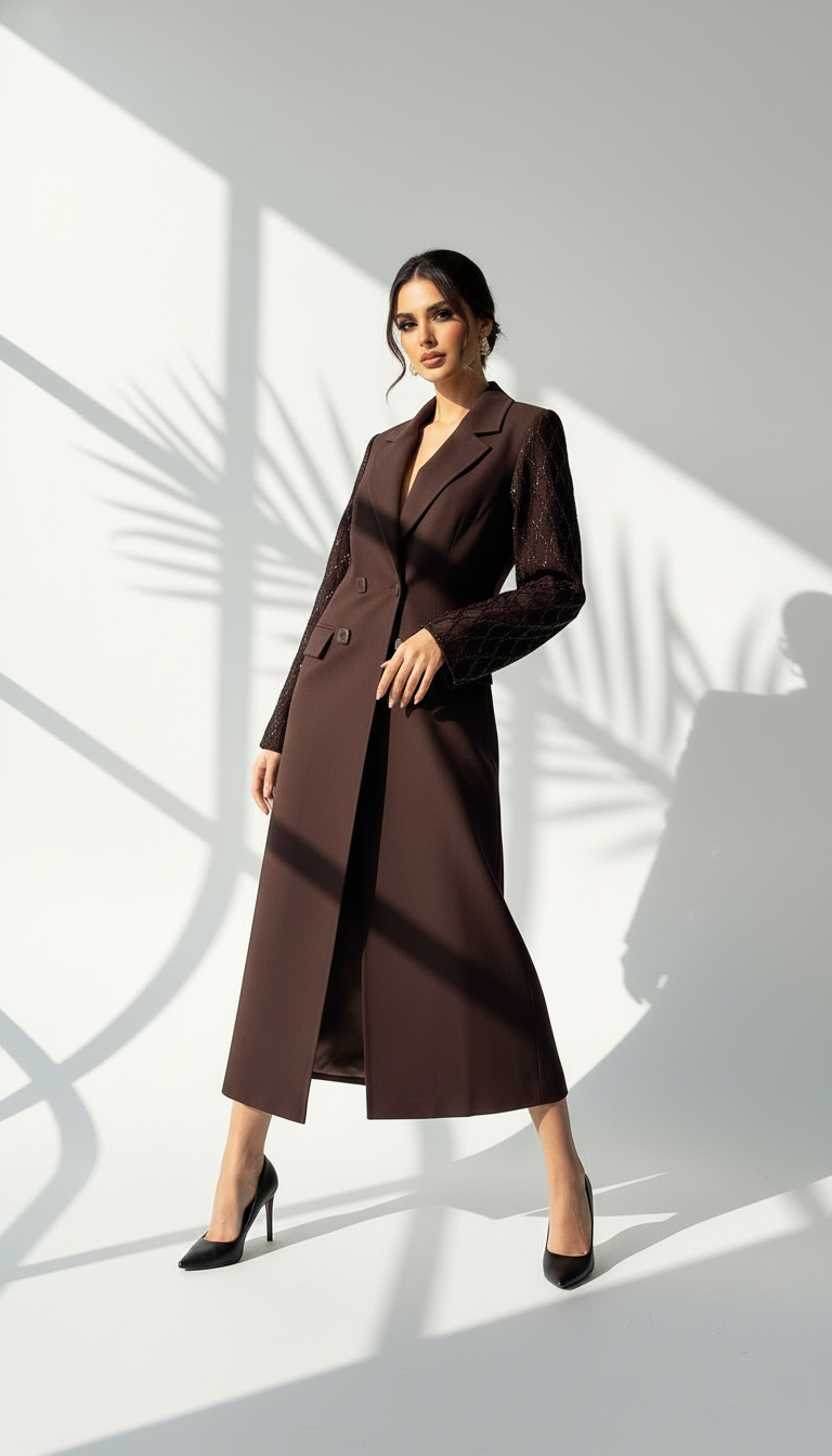 جاكيت نسائي طويل فخم