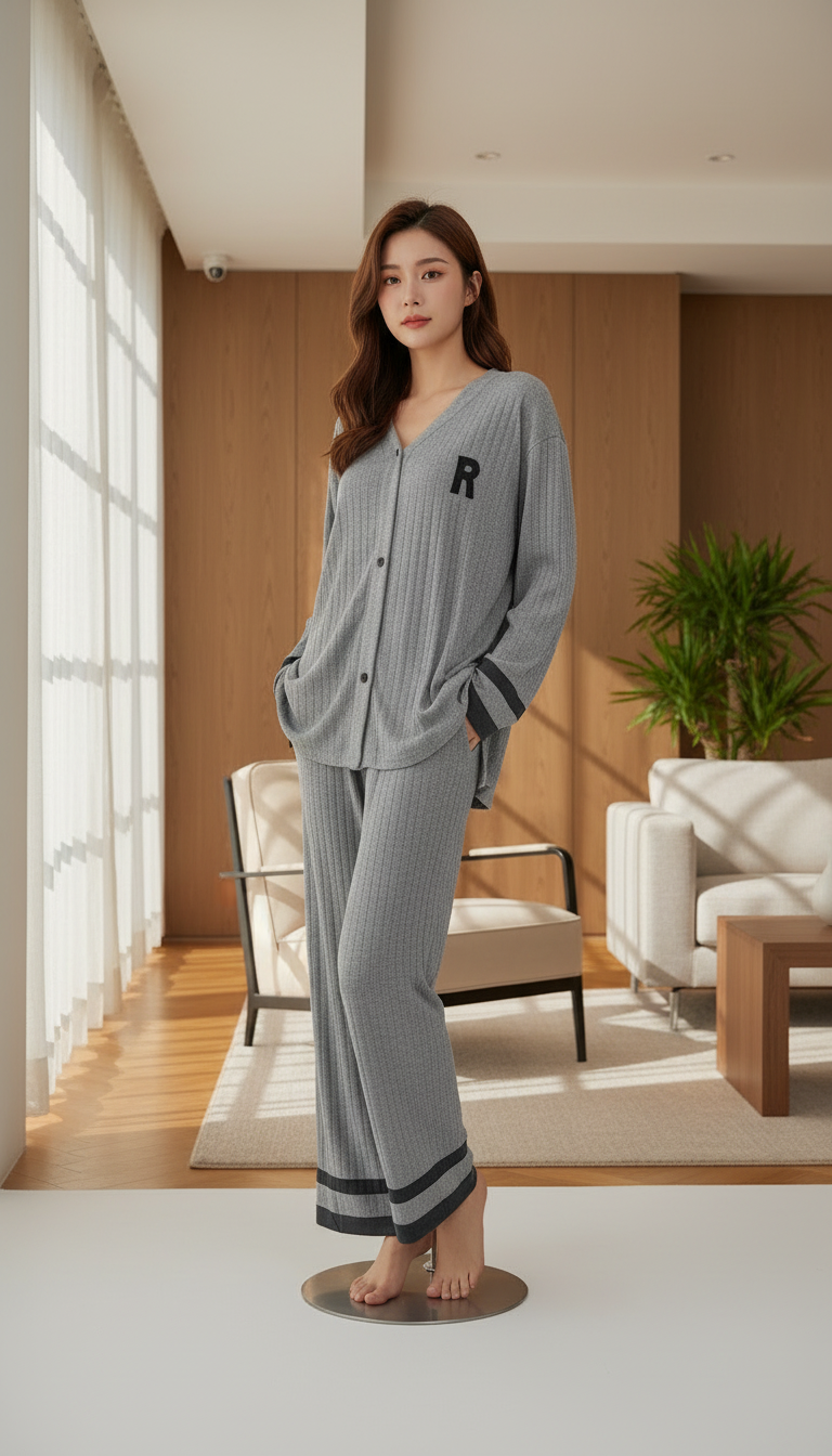 بيجامة نسائي مكنرة اسود