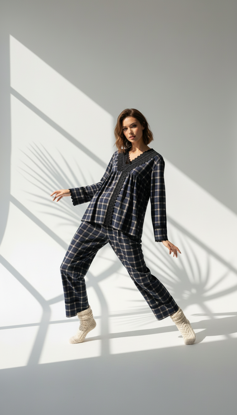 بيجامة نسائي بحواف