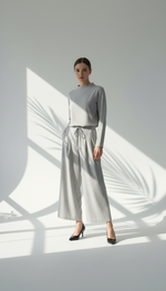 بنطلون نسائي واسع بكسرة