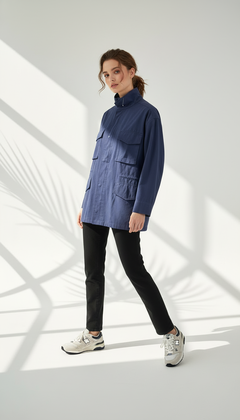 جاكيت عملي بجيوب علوية كبيرة