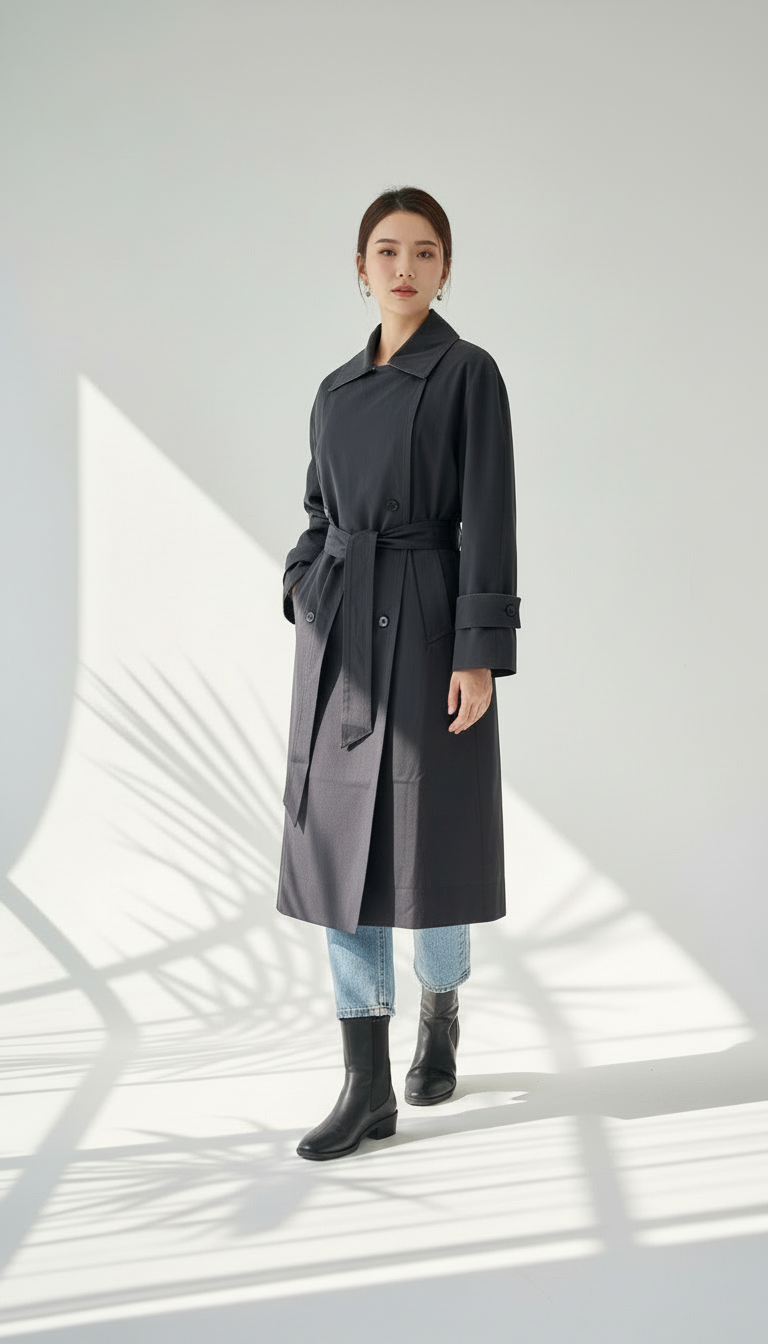 جاكيت نسائي مع ازرار بسيطة