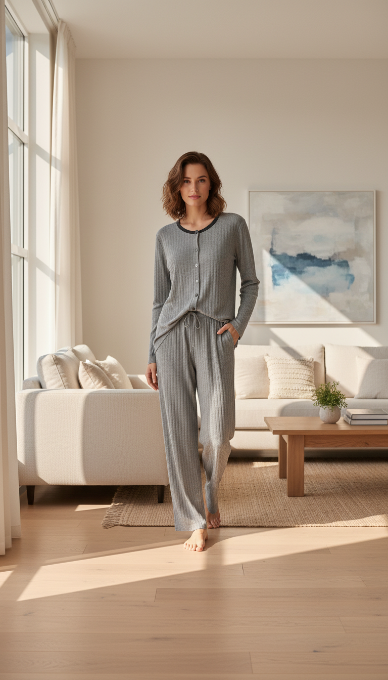 بيجامة نسائي عريضة بازرار