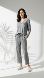 بيجامة نسائي برباط خصر