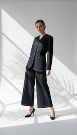 بدلة جينز بشكل v