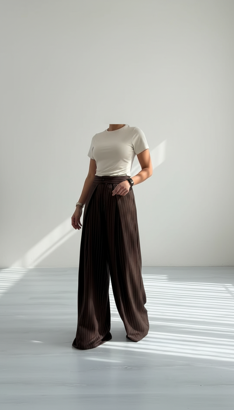 بنطلون نسائي مقلم