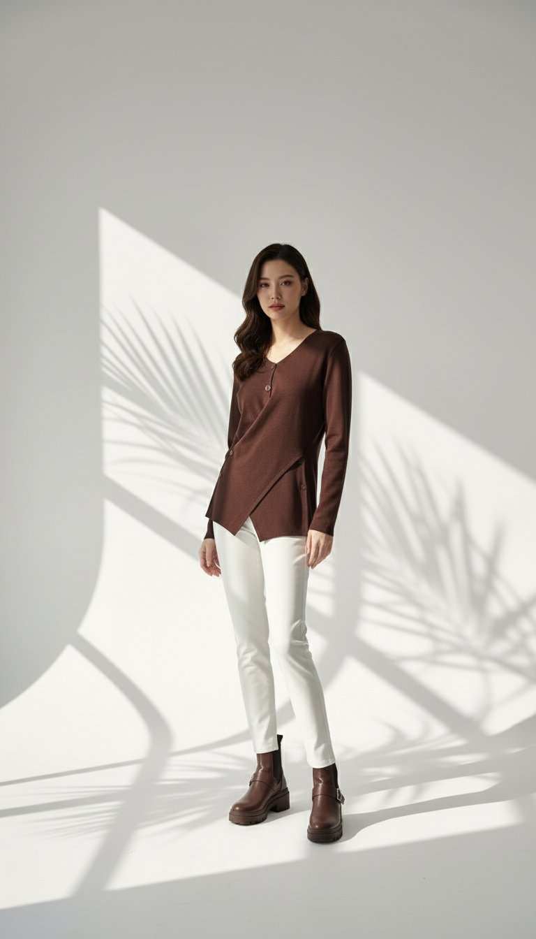 بلوزة نسائي شكل حرف v