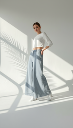 بنطلون جينز واسع