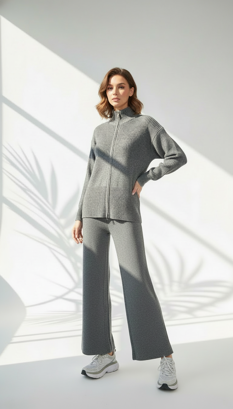 بدلة نسائي بياقة مرتفعة