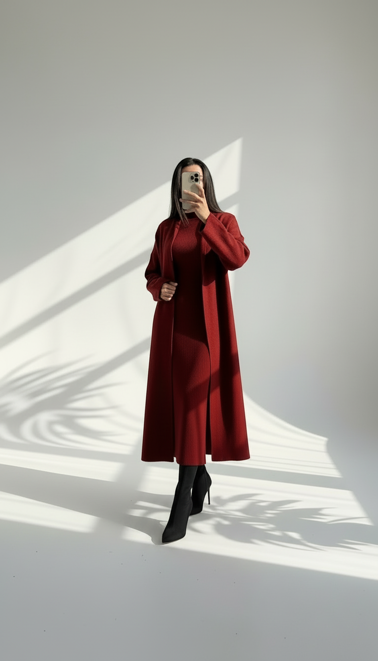 فستان مع جاكيت طويل