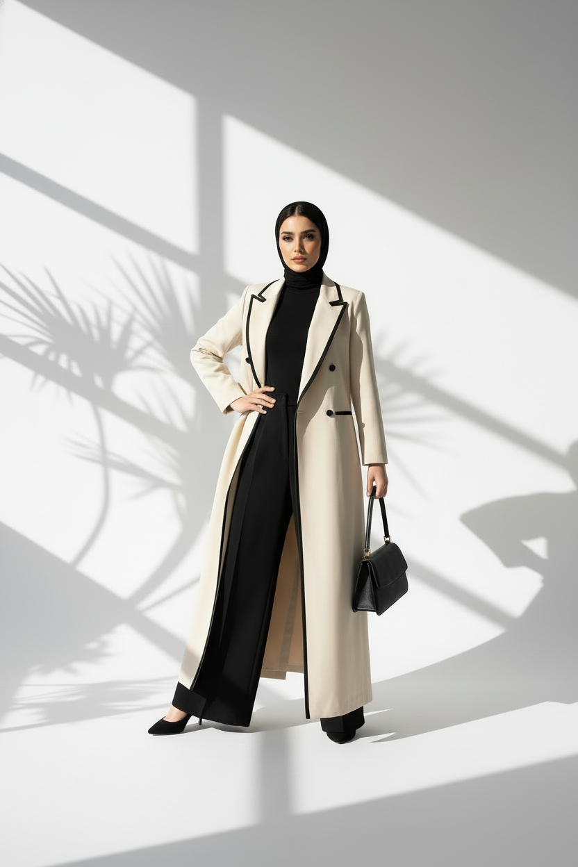 جاكيت نسائي واسع وطويل