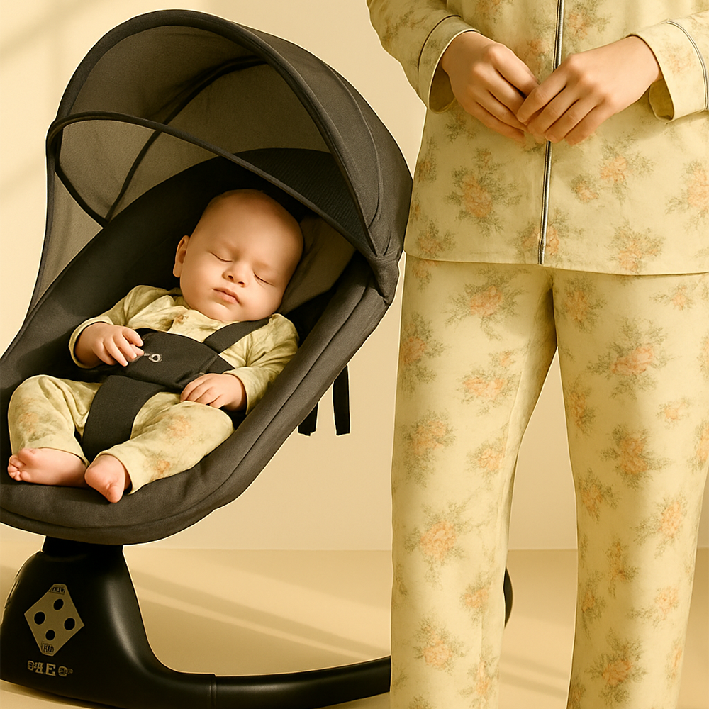 كرسي هزاز  بمظلة وشبكة واقية