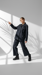 بدلة  جينز نسائي بازرار كبس