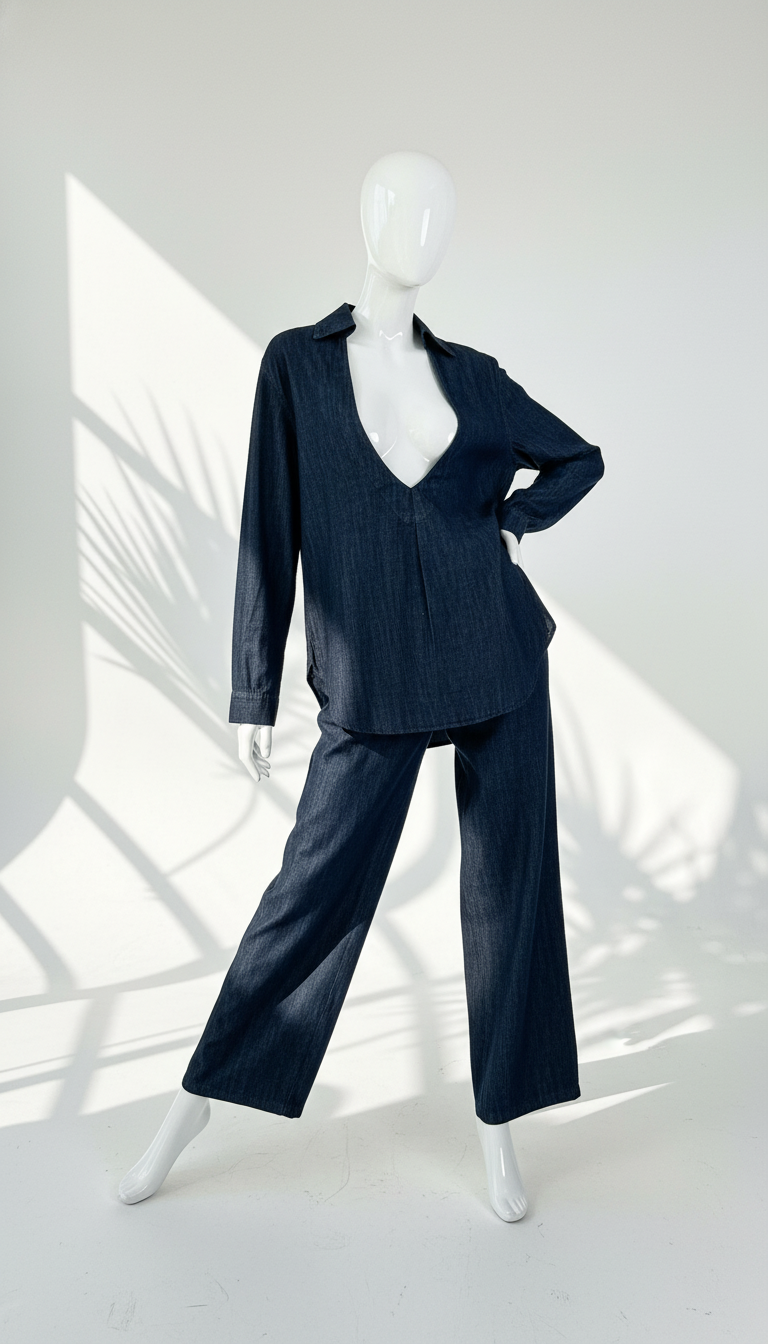 Vبدلة جينز قبة