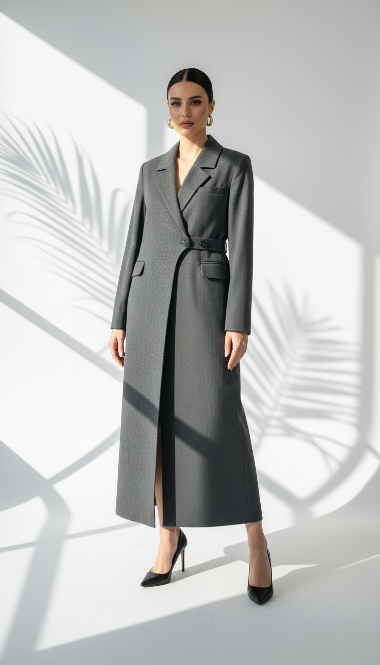 جاكيت حزام ع جنب ازرار