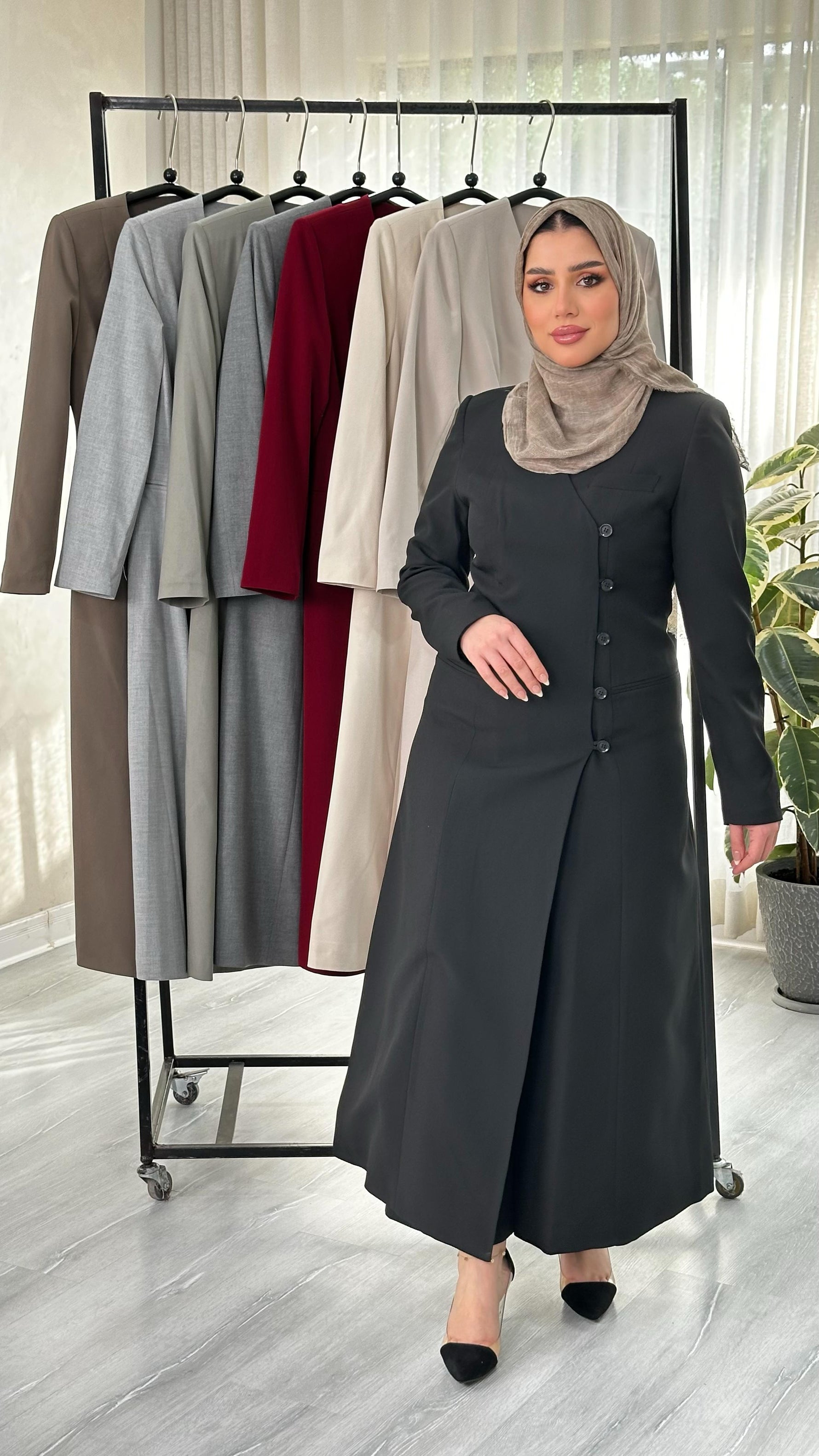 جاكيت نسائي ازرار جانبية