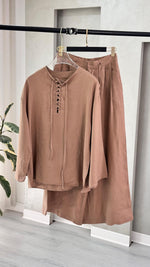 بدلة لينن  برباط صدر