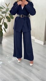 بدلة نسائي حزام متباين