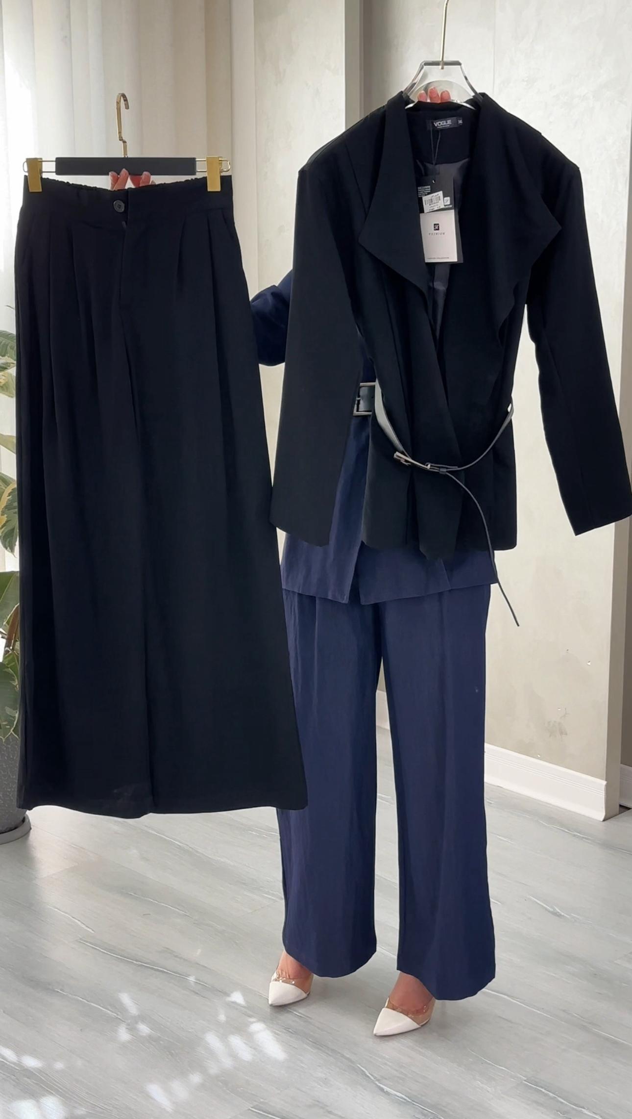 بدلة نسائي حزام متباين