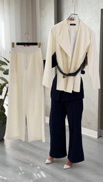 بدلة نسائي حزام متباين