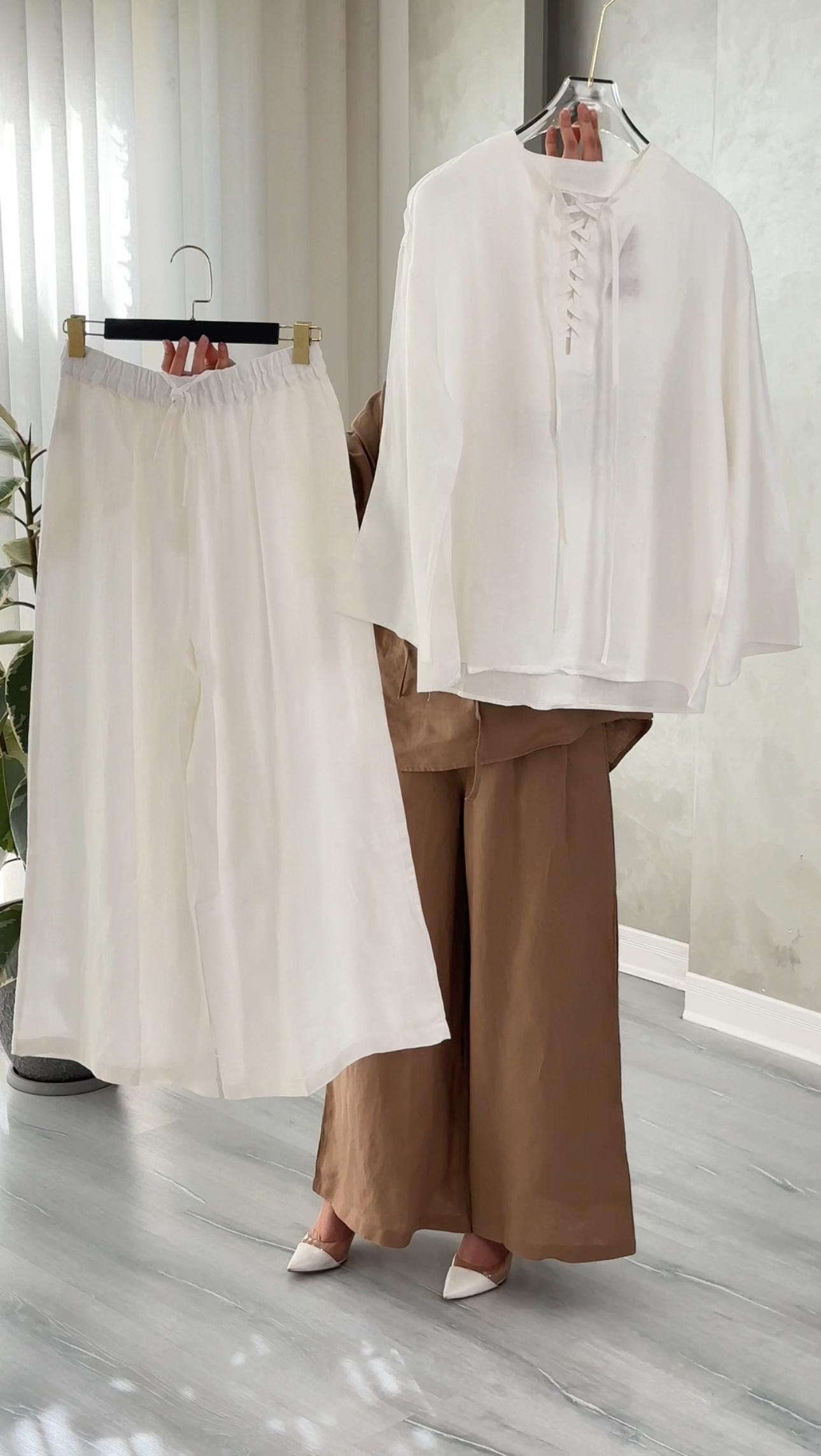 بدلة لينن  برباط صدر