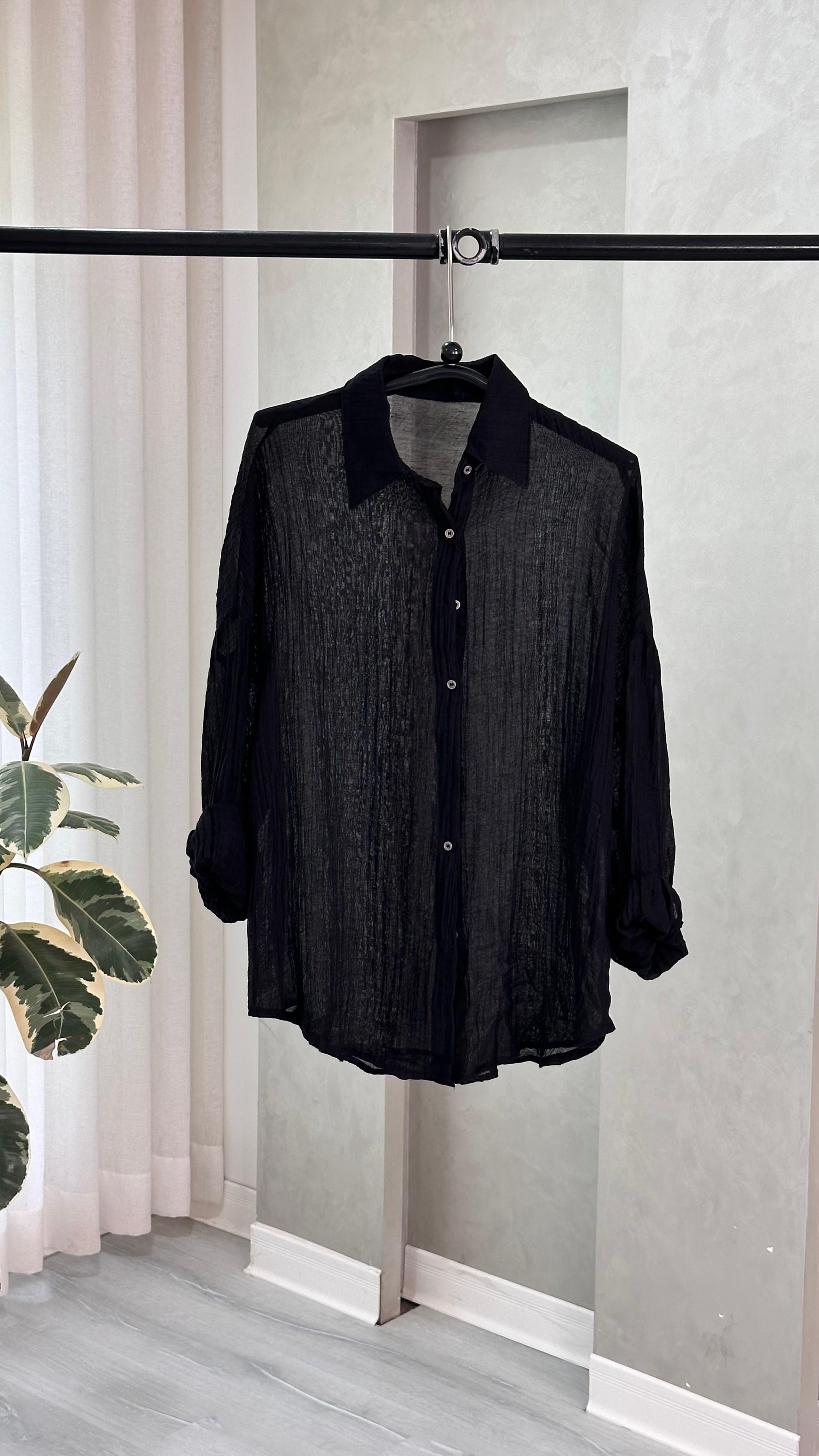 قميص لينن باكمام طويلة